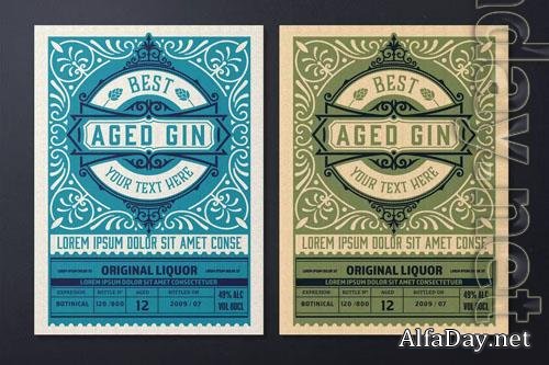 Vintage Liquor Label Packaging Layout 