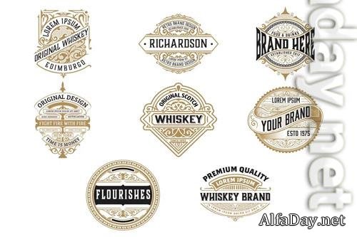 Set of 8 Vintage Logos and Badges 