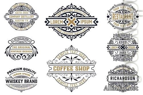 Set of 8 Vintage Logos and Badges collections 