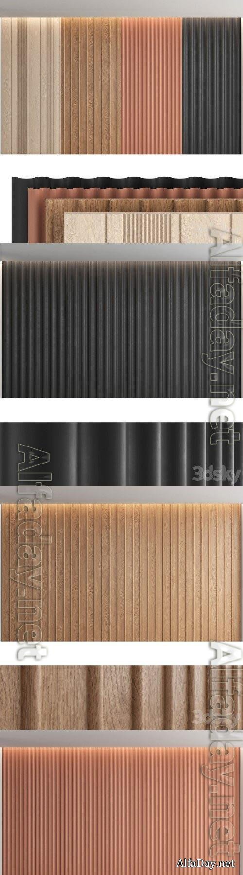 Wood panels set 3 - 3d model